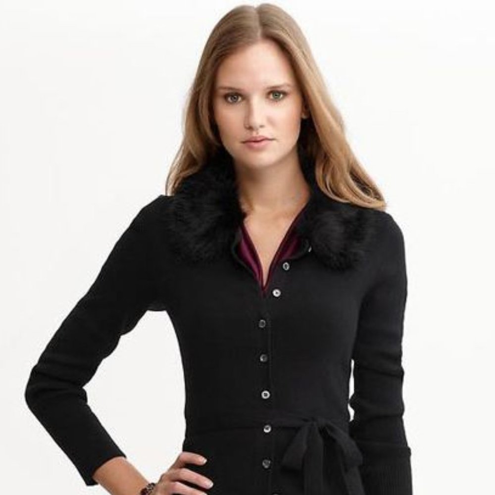 Banana Republic faux-fur belted sweater